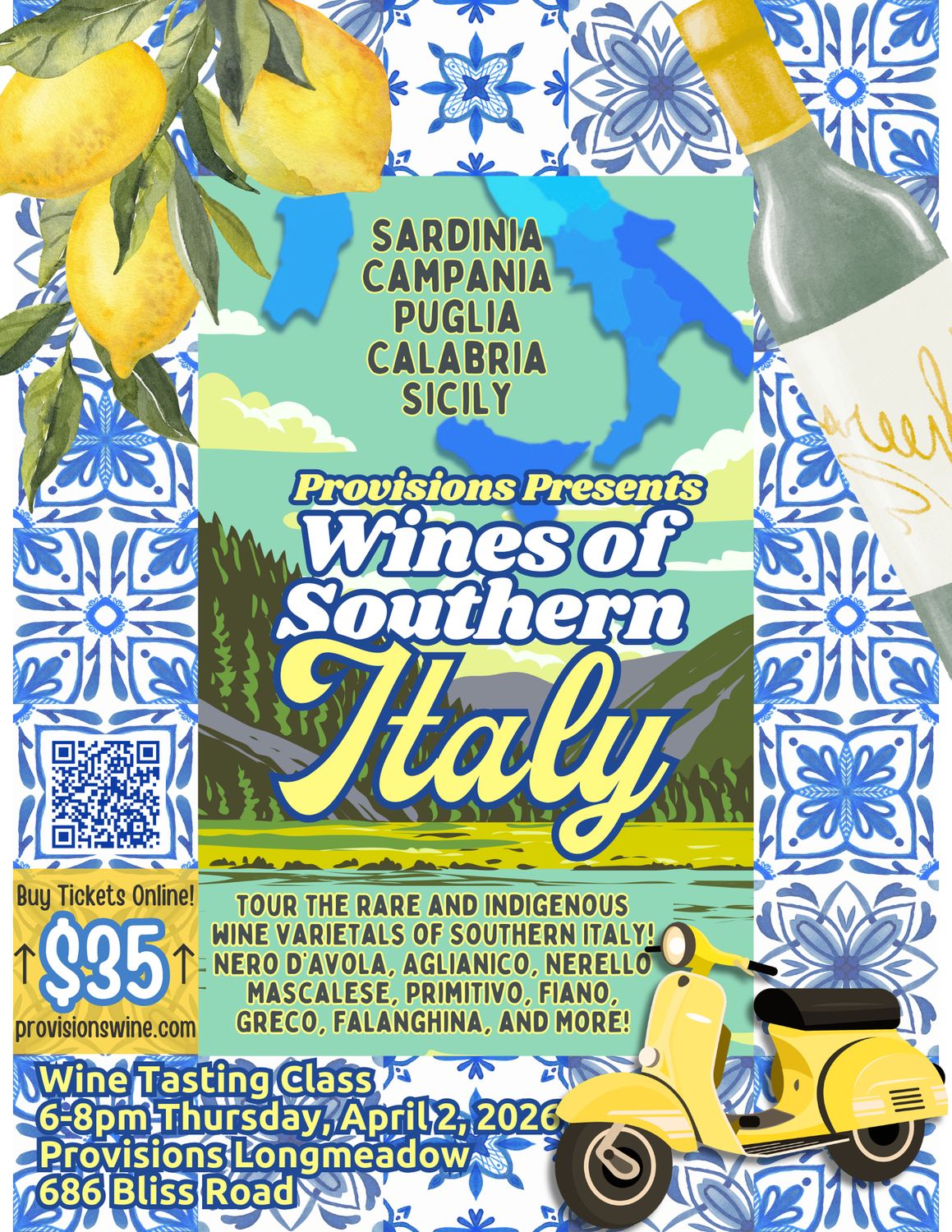 Class Ticket: "Wines of Southern Italy" Apr 2