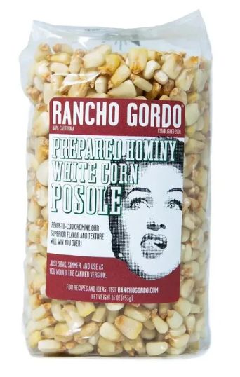16oz Rancho Gordo "White Corn Posole" Prepared Hominy