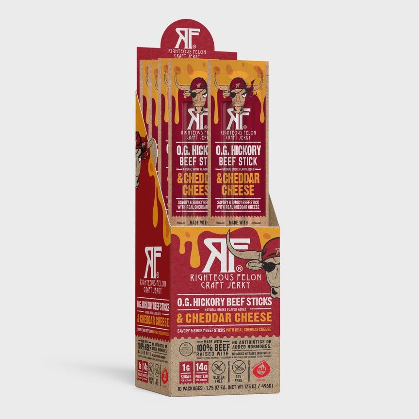 1oz Righteous Felon "Beef &amp; Cheddar" Cheese Stick Combo