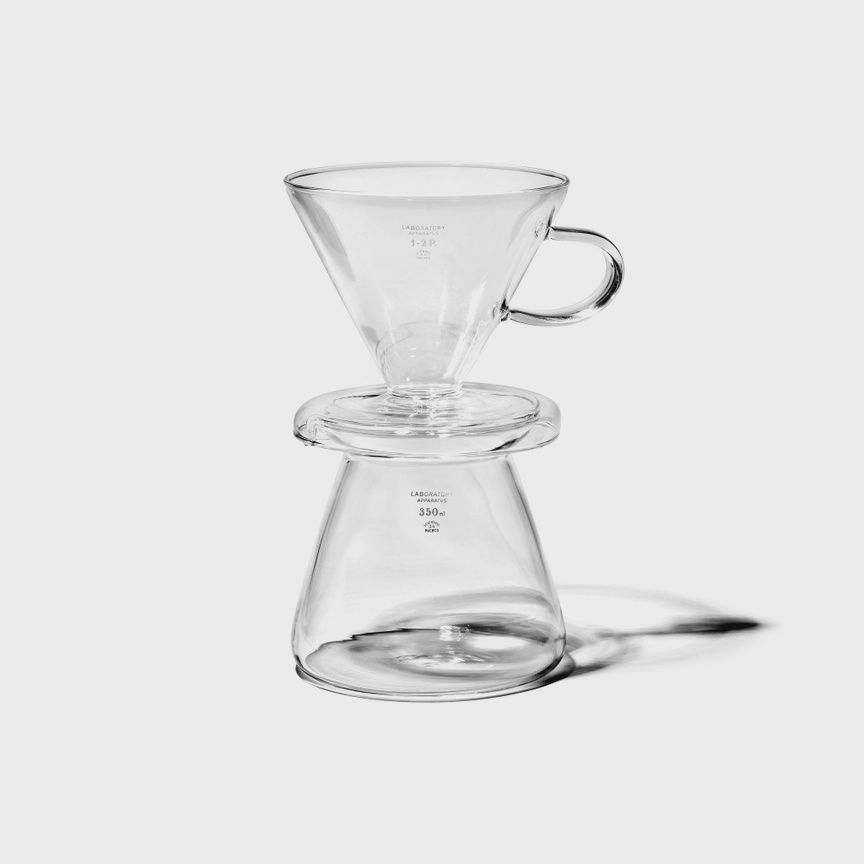 Puebco "Borosilicate Recycled &amp; Upcycled Glass Coffee Dripper Set"