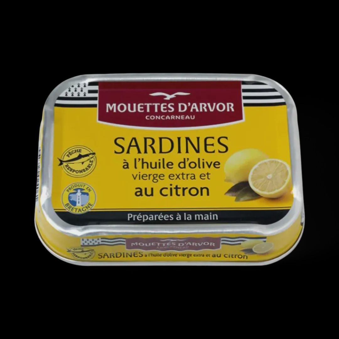 115g Les Mouettes d'Arvor "Sardines w/Lemon in EVOO"
