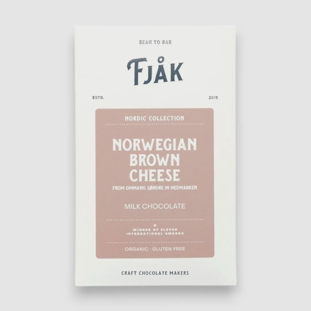 Fjåk " Milk Chocolate Bar w/ Norwegian Brown Cheese" 45% (Nordic Series)