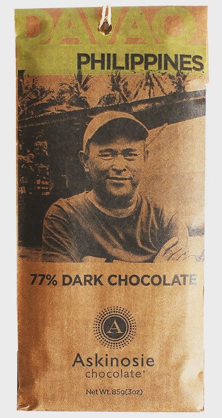 3oz Askinosie "77% Davao, Philippines Dark Chocolate Bar"