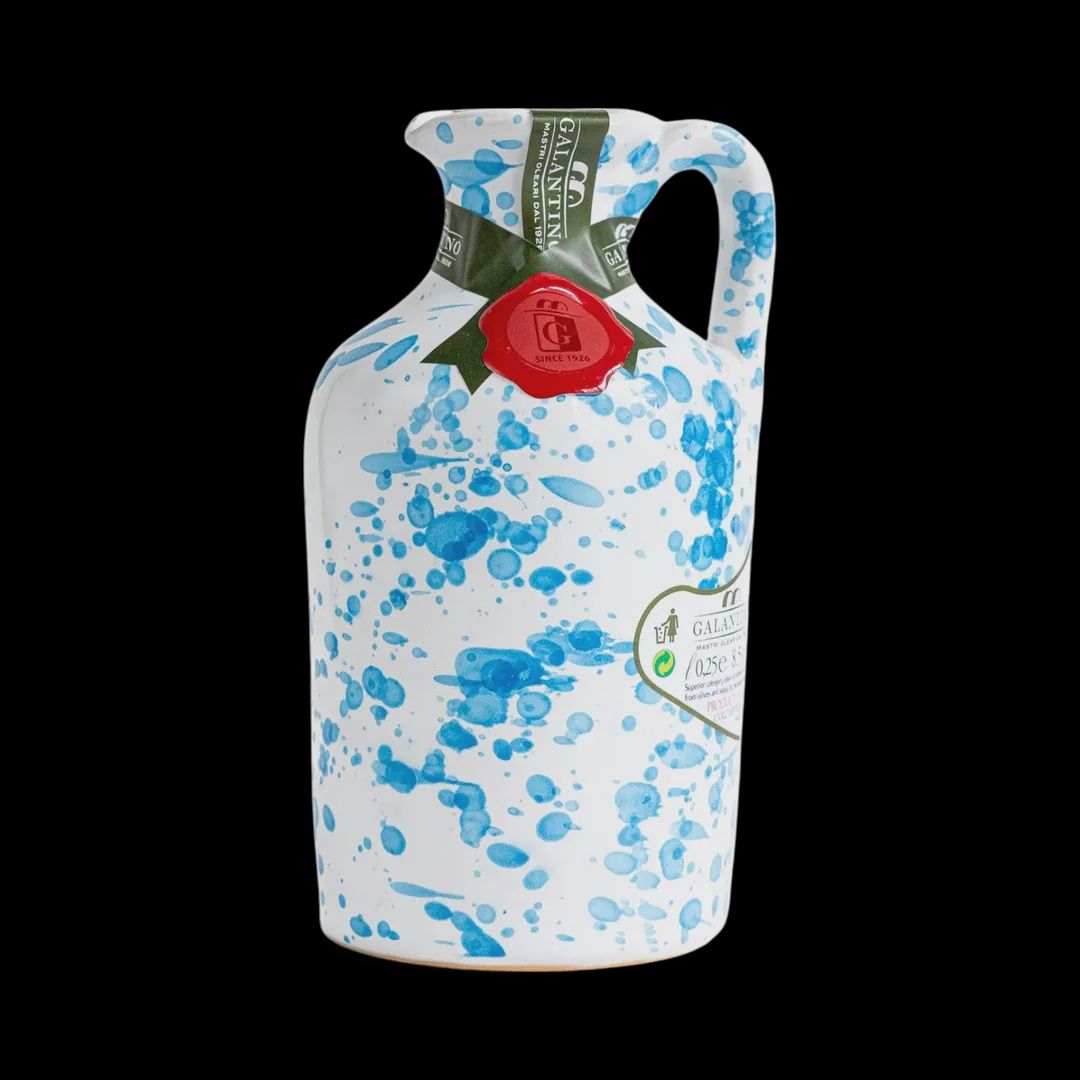 250ml Galantino "Fantasia Extra Virgin Olive Oil" Ceramic (Turquoise)
