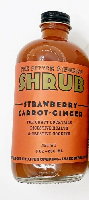 8oz The Bitter Ginger "Strawberry Carrot Ginger Shrub"