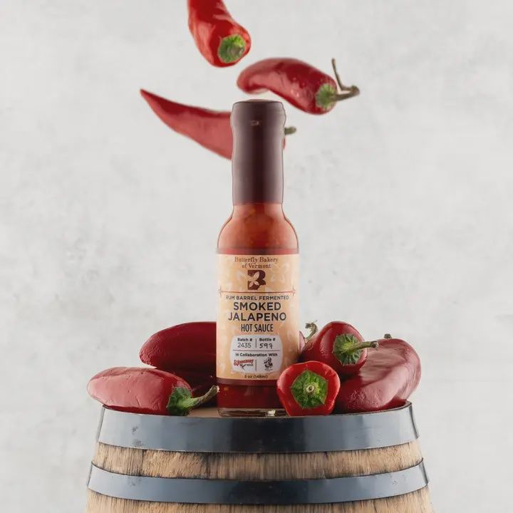 5oz Butterfly Bakery "Rum Barrel Fermented Smoked Jalapeno" Hot Sauce