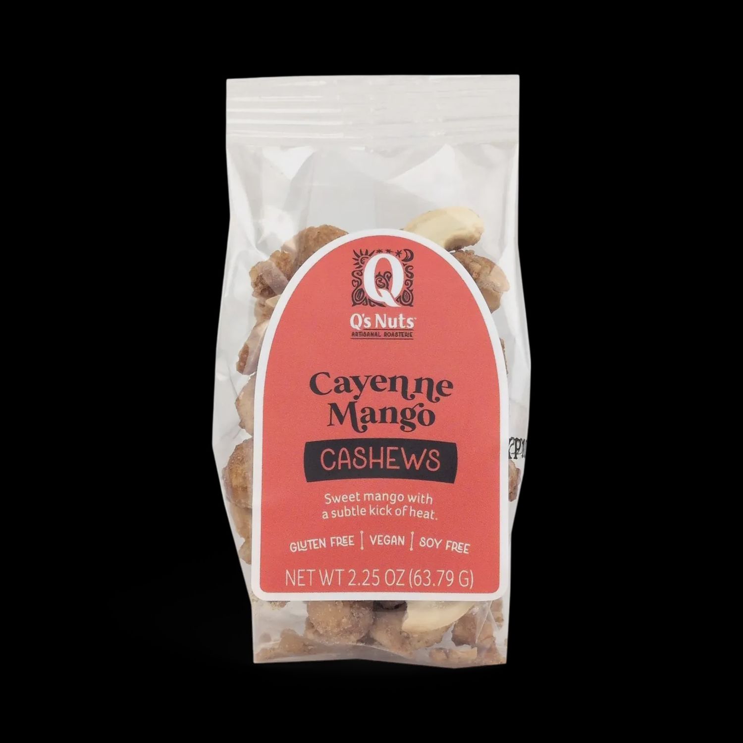 2.25oz Q's Nuts "Cayenne Mango Cashew"