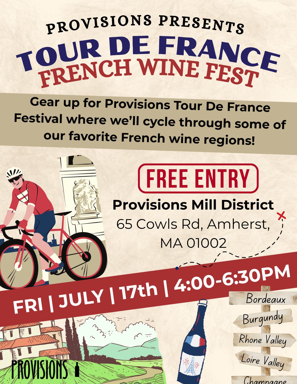 Free Festival: "Tour De France" French Wine Fest