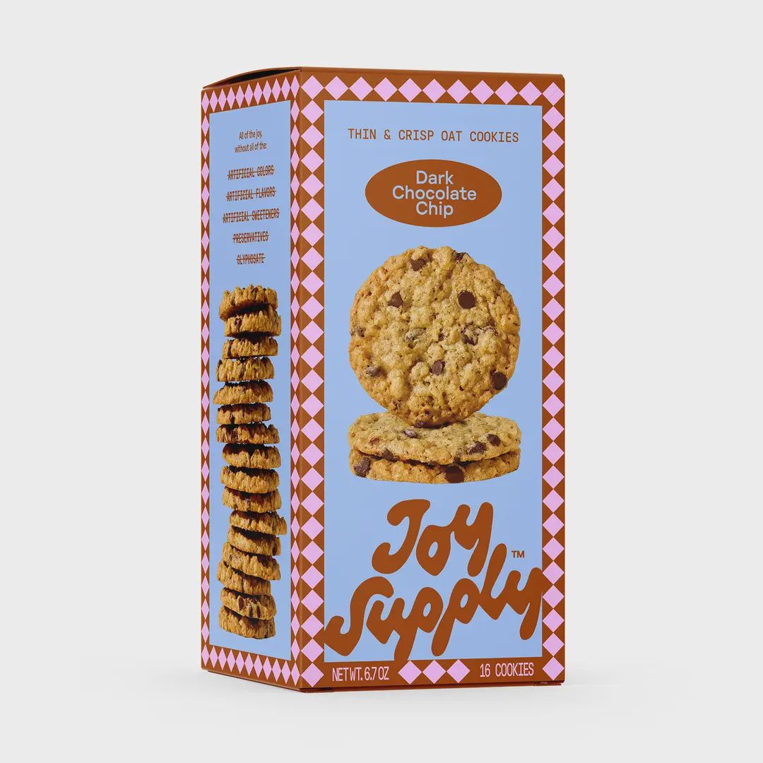 6.7oz Joy Supply "Dark Chocolate Chip" Crisp Oat Cookies