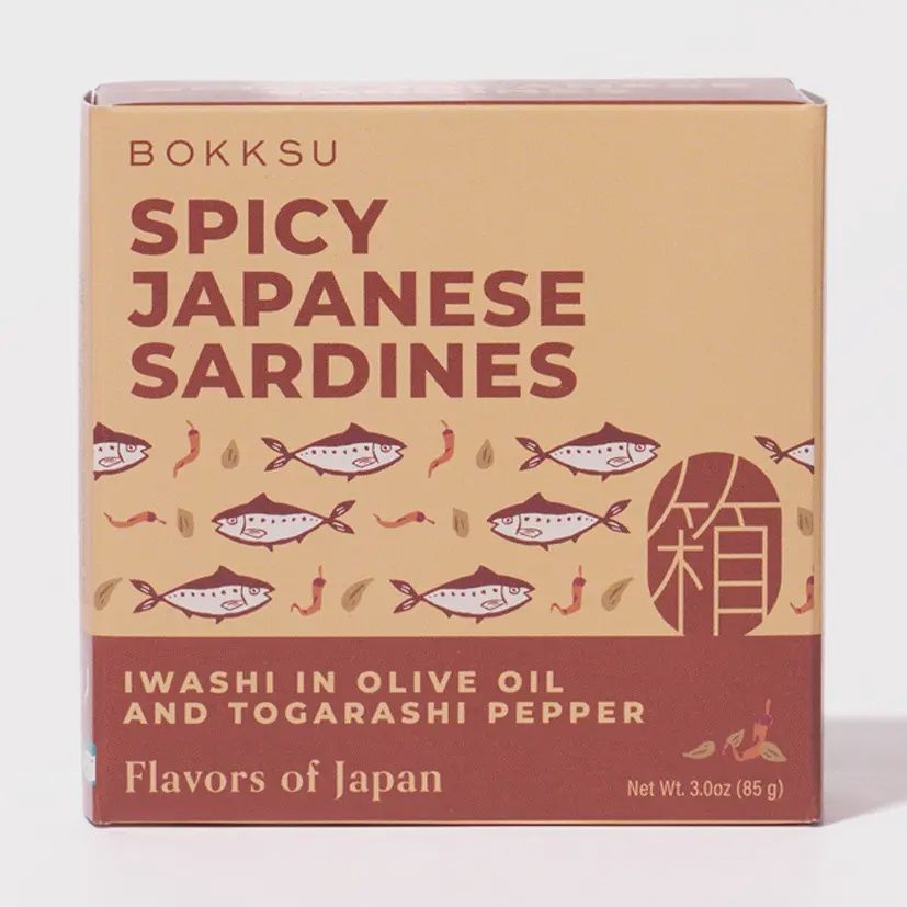 85g Bokksu "Spicy Japanese Sardines" Iwashi in Olive Oil &amp; Togarashi