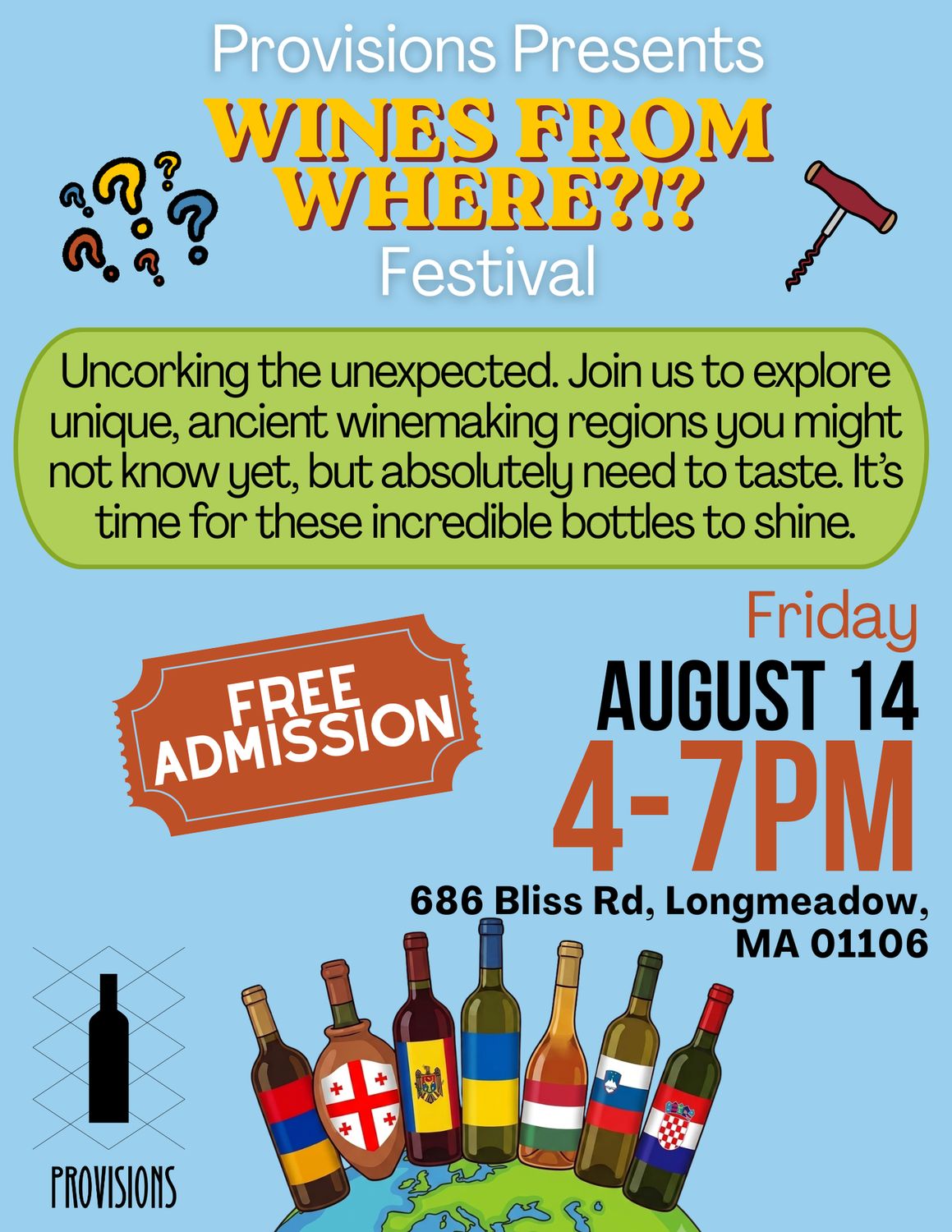 "Wines from Where" Free Festival - August 14th