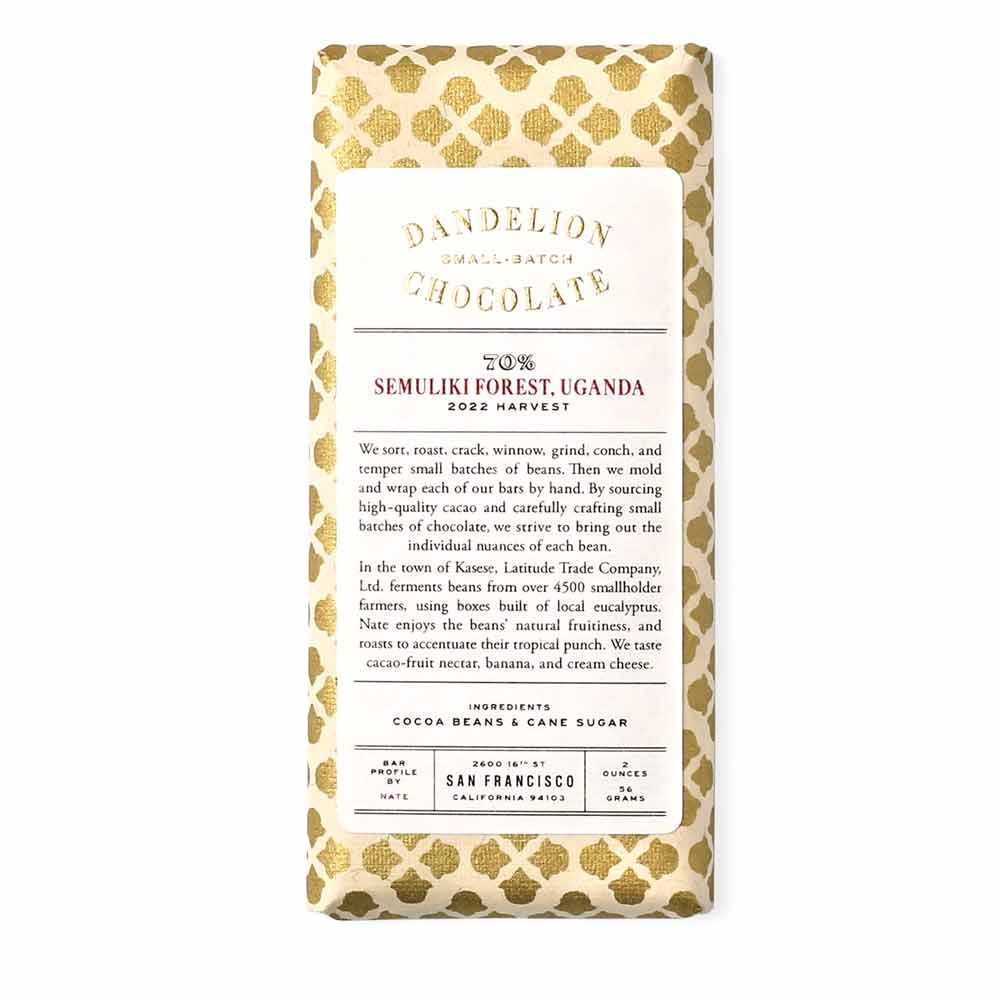 56g Dandelion Chocolate " Semuliki Forest Uganda 70%"