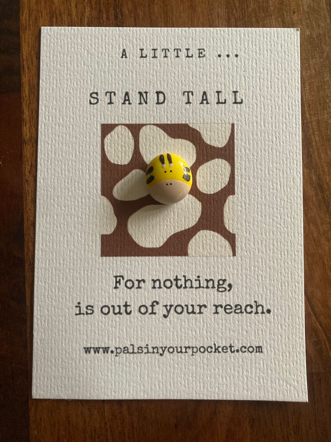 New listing- Stand Tall. Animal pocket pal. Giraffe. Confidence worry rock.