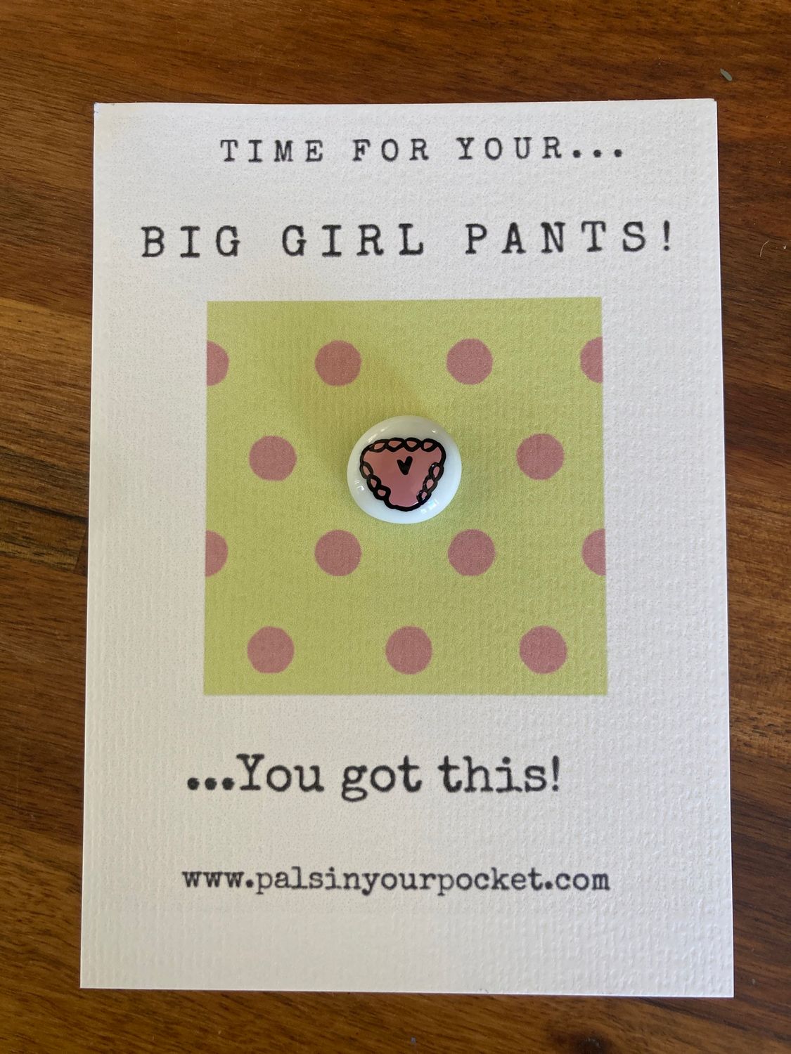 Big girl pants! pants of positivity! Mental health and well being gift, positive gifts, handmade, inspirational quotes