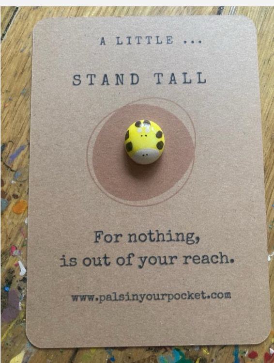 New listing- Stand Tall. Animal pocket pal. Giraffe. Confidence worry rock.