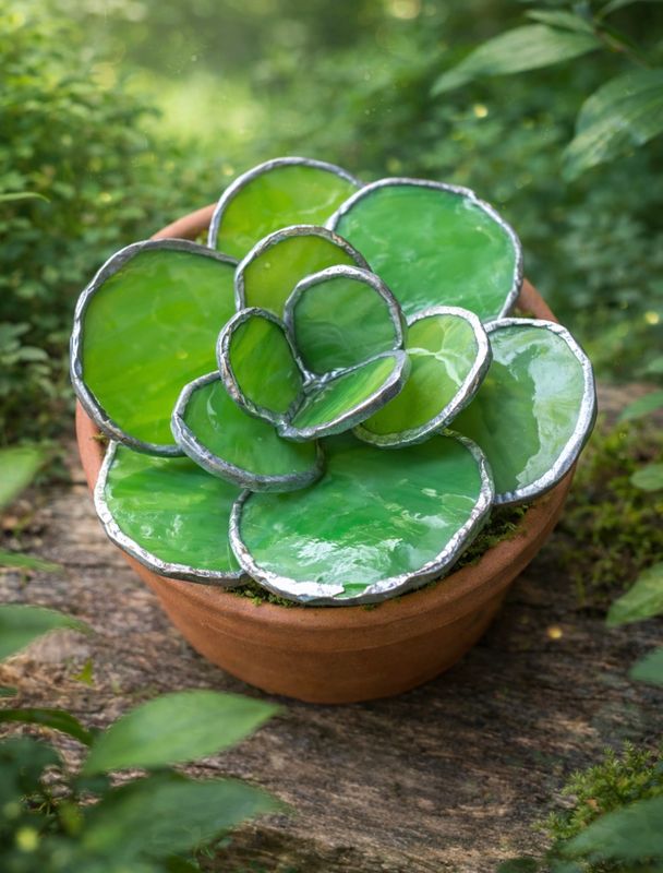 Succulent Rounded  Opaque Mint Green