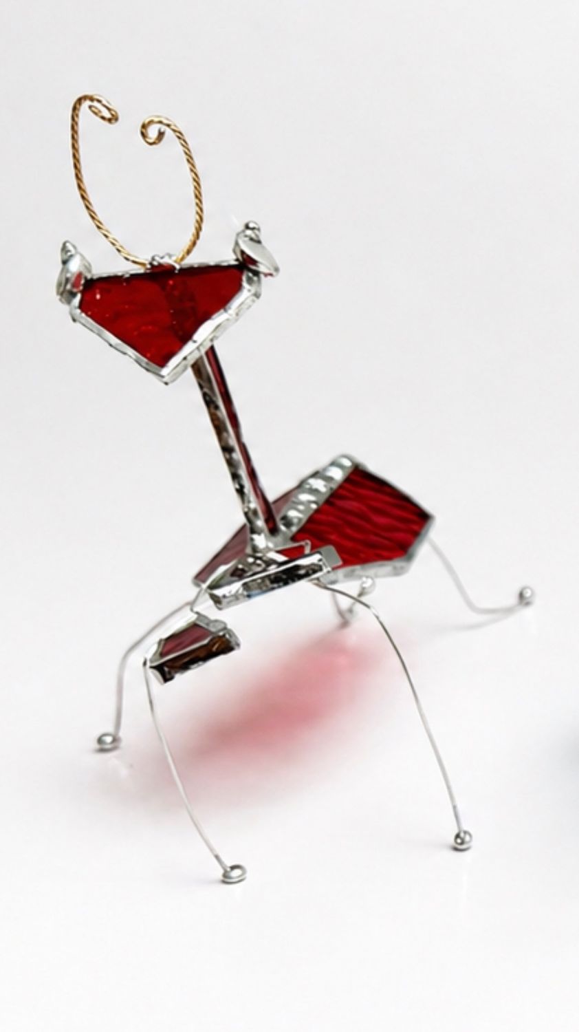Praying Mantis -Transparent Red Textured