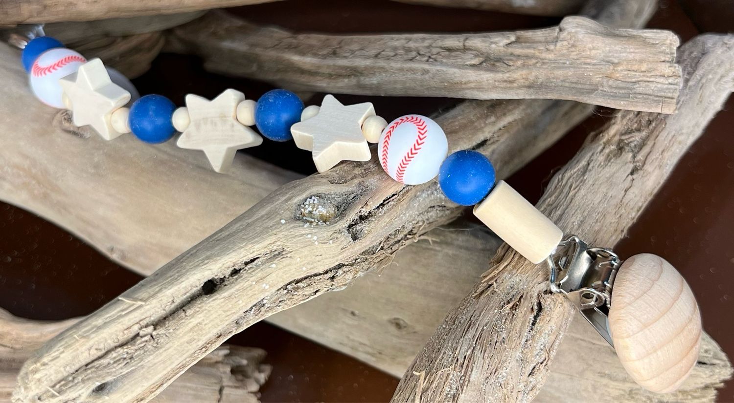 Baseball Beaded Keychain