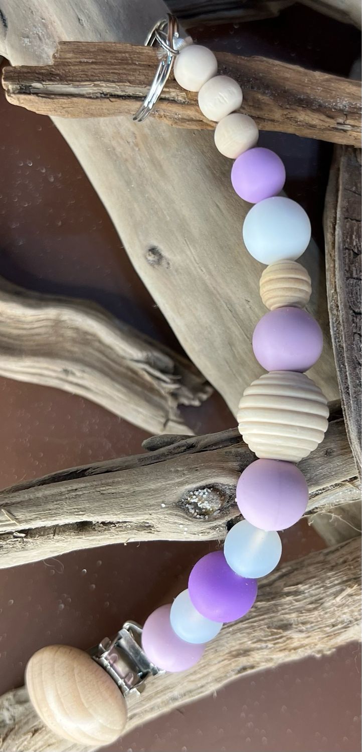 Lavender Beaded Keychain