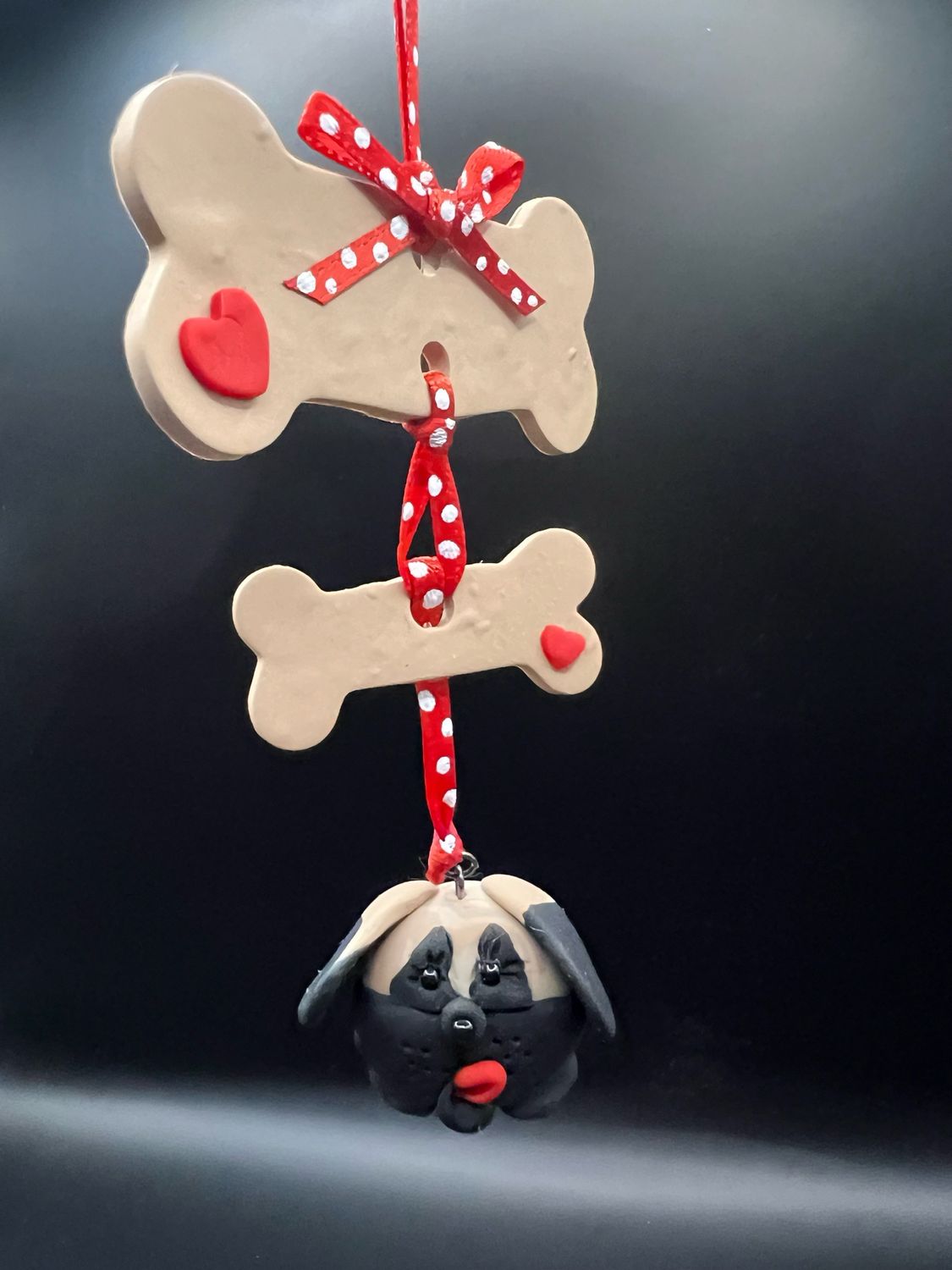 Dog Bone Ornament With Mastiff