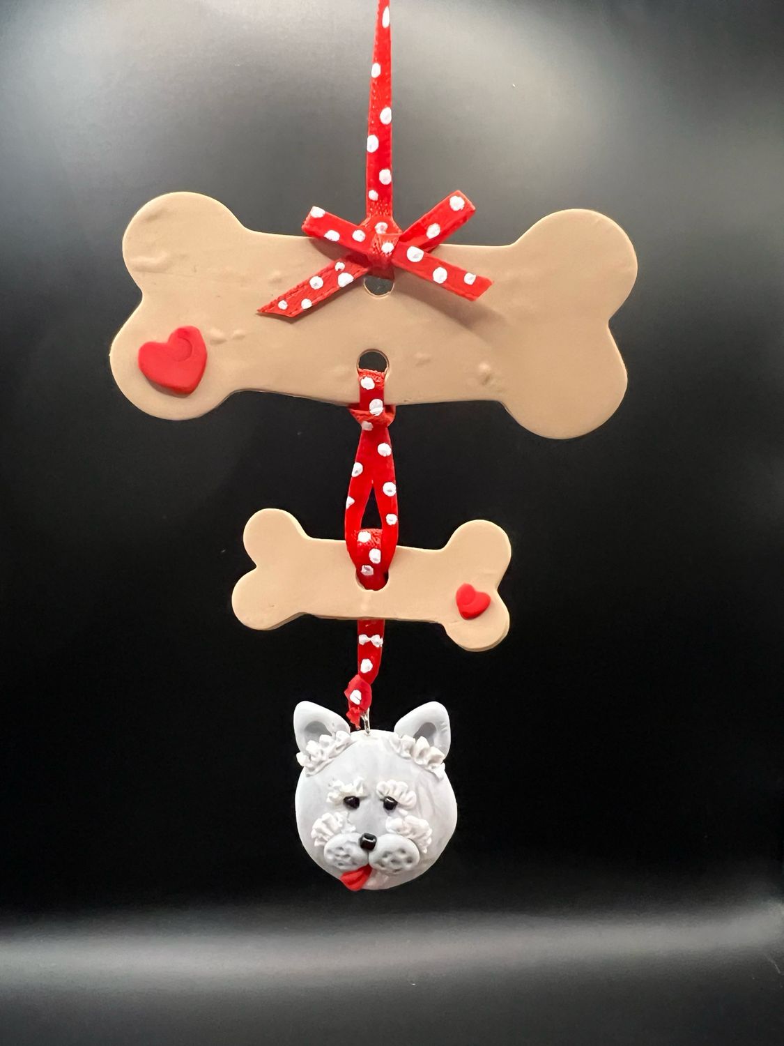 Schnauzer Dog Bone Christmas Ornament