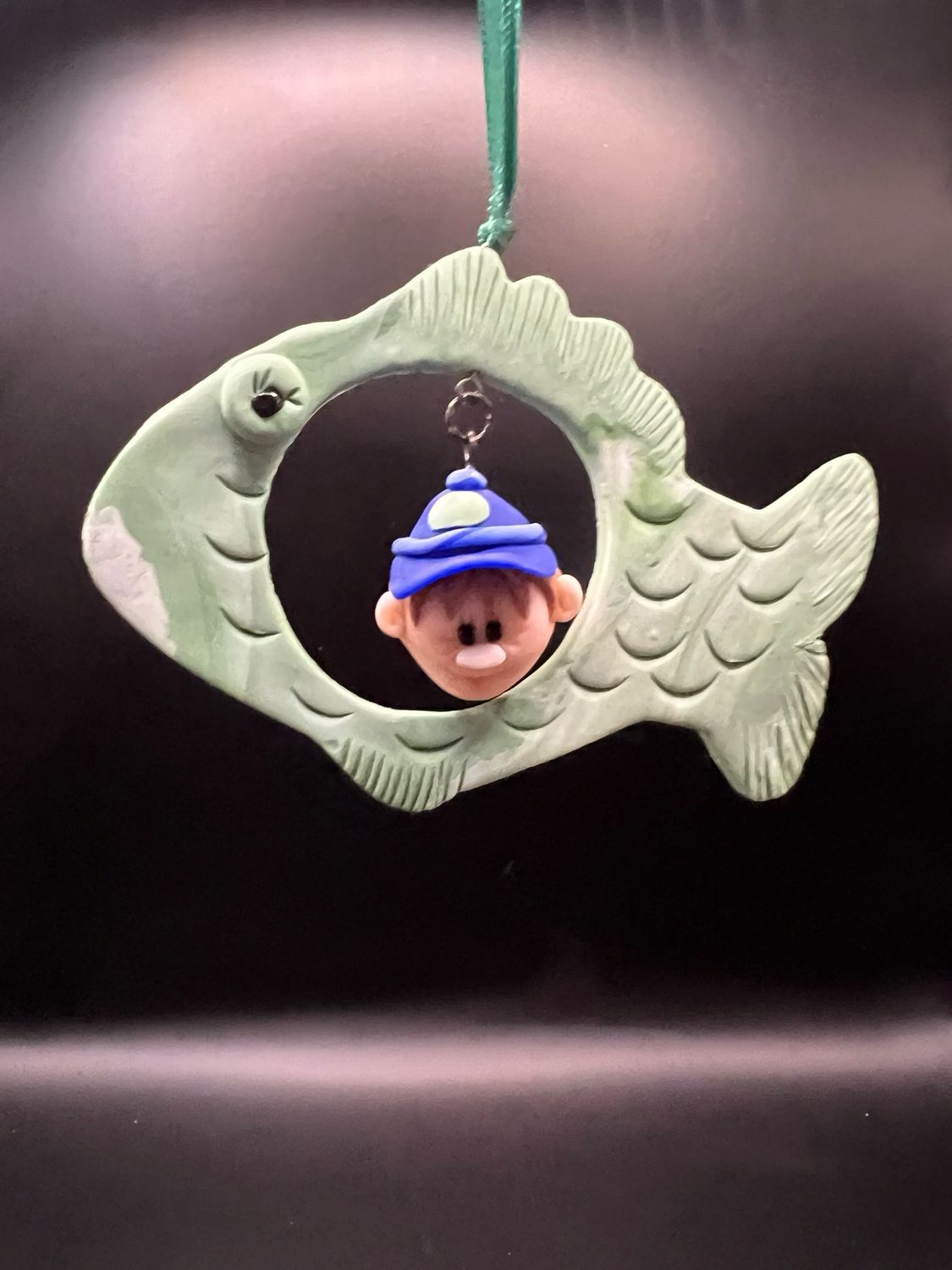 Fisherman Clay Christmas Ornaments