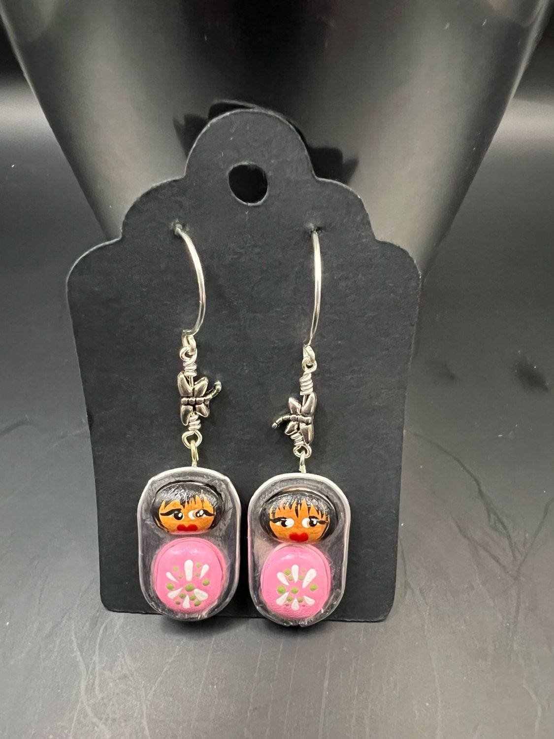 Pop Tab Earrings Pink