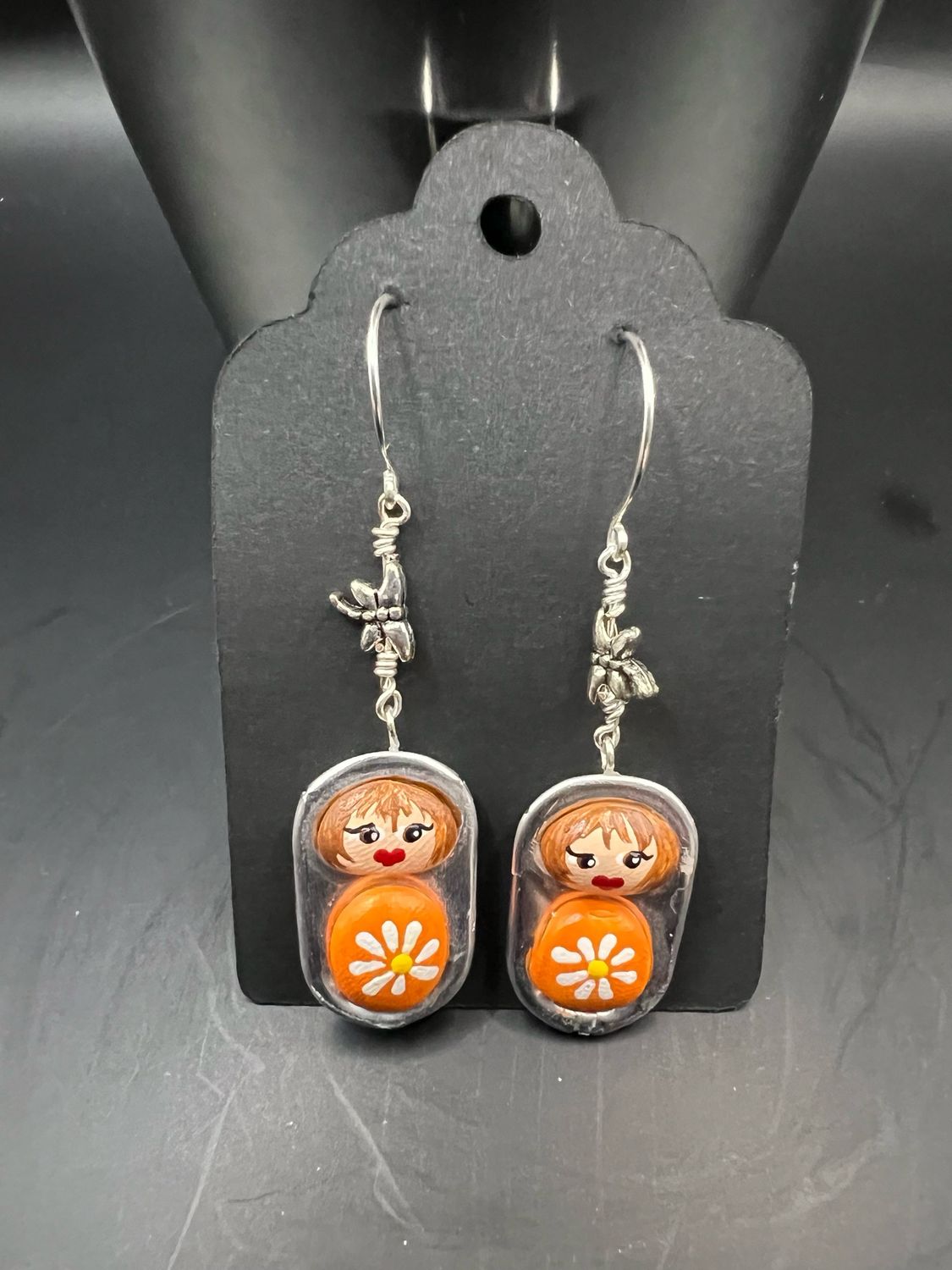 Pop Tab Earrings Orange