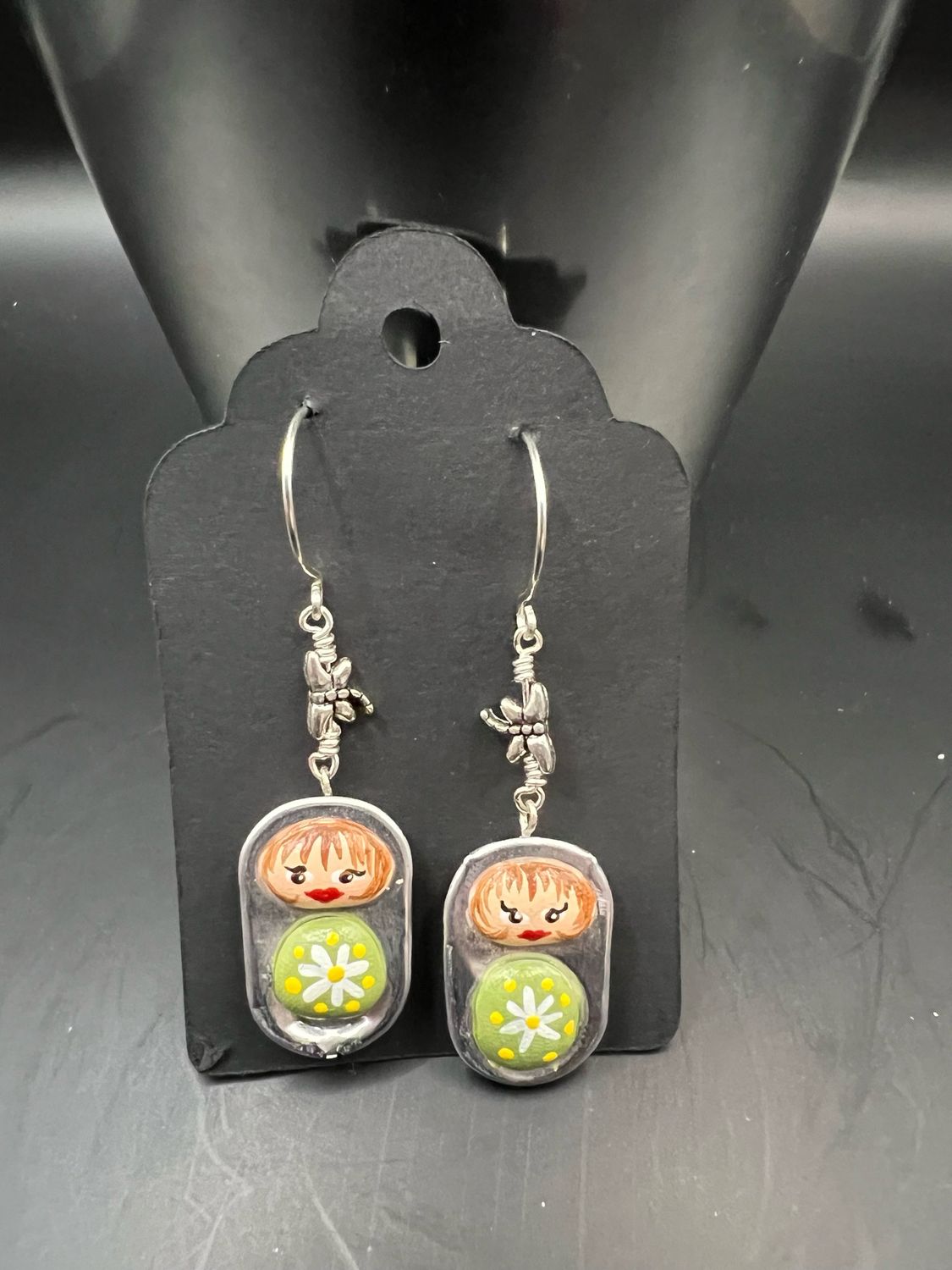Pop Tab Earrings Green