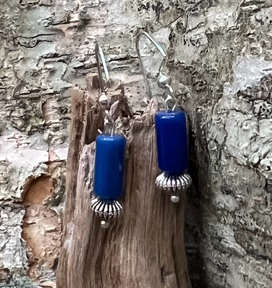 Glass &amp; Silver Earrings
