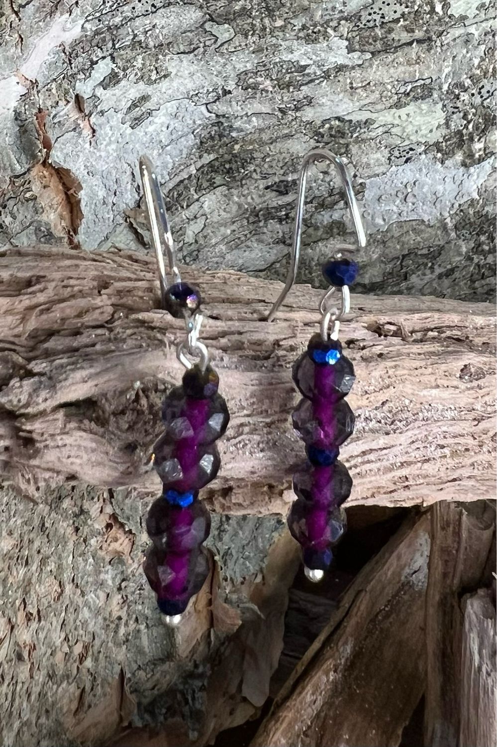 Purple Beaded Earrings