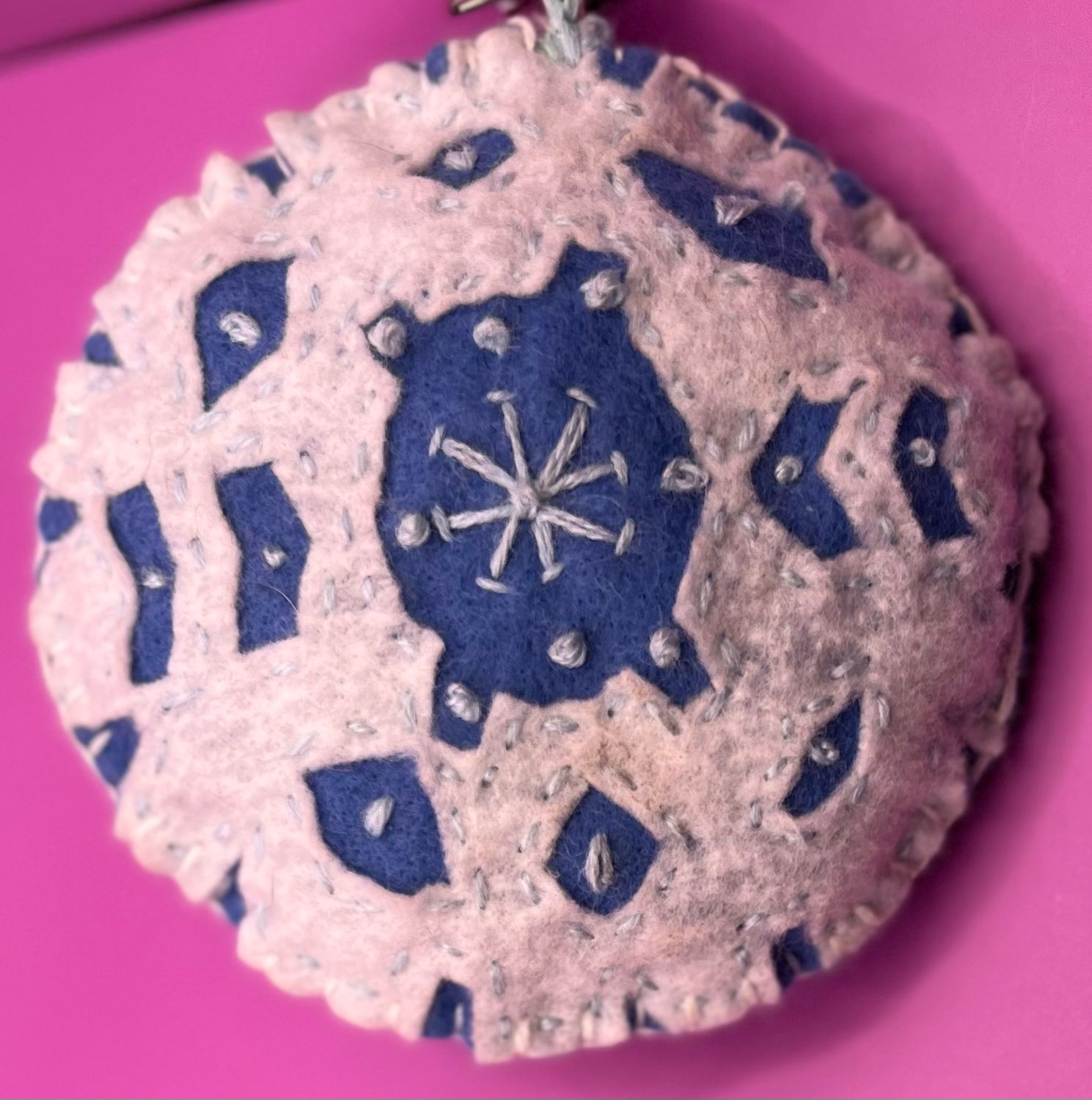 Hand Embroidery Felt Snowflake