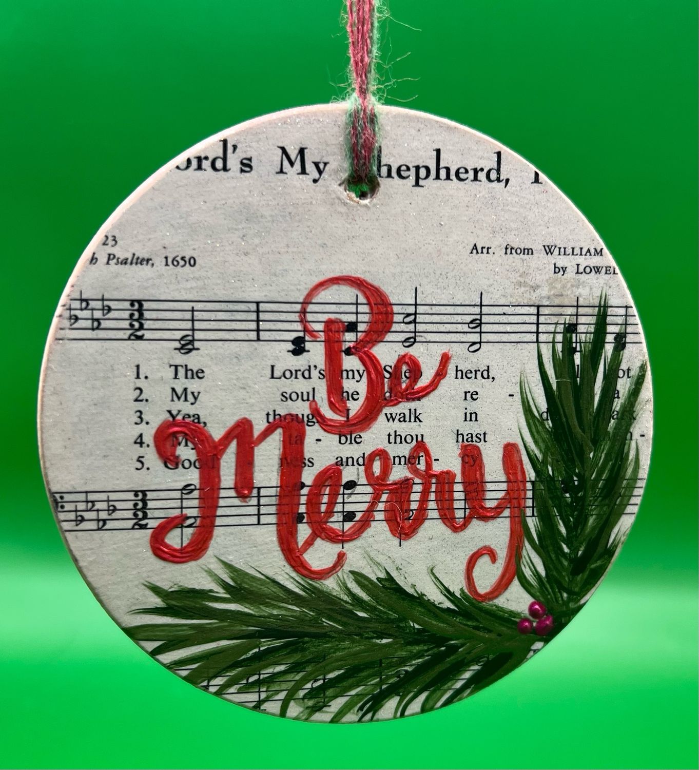 4” Wooden Hymn Ornament