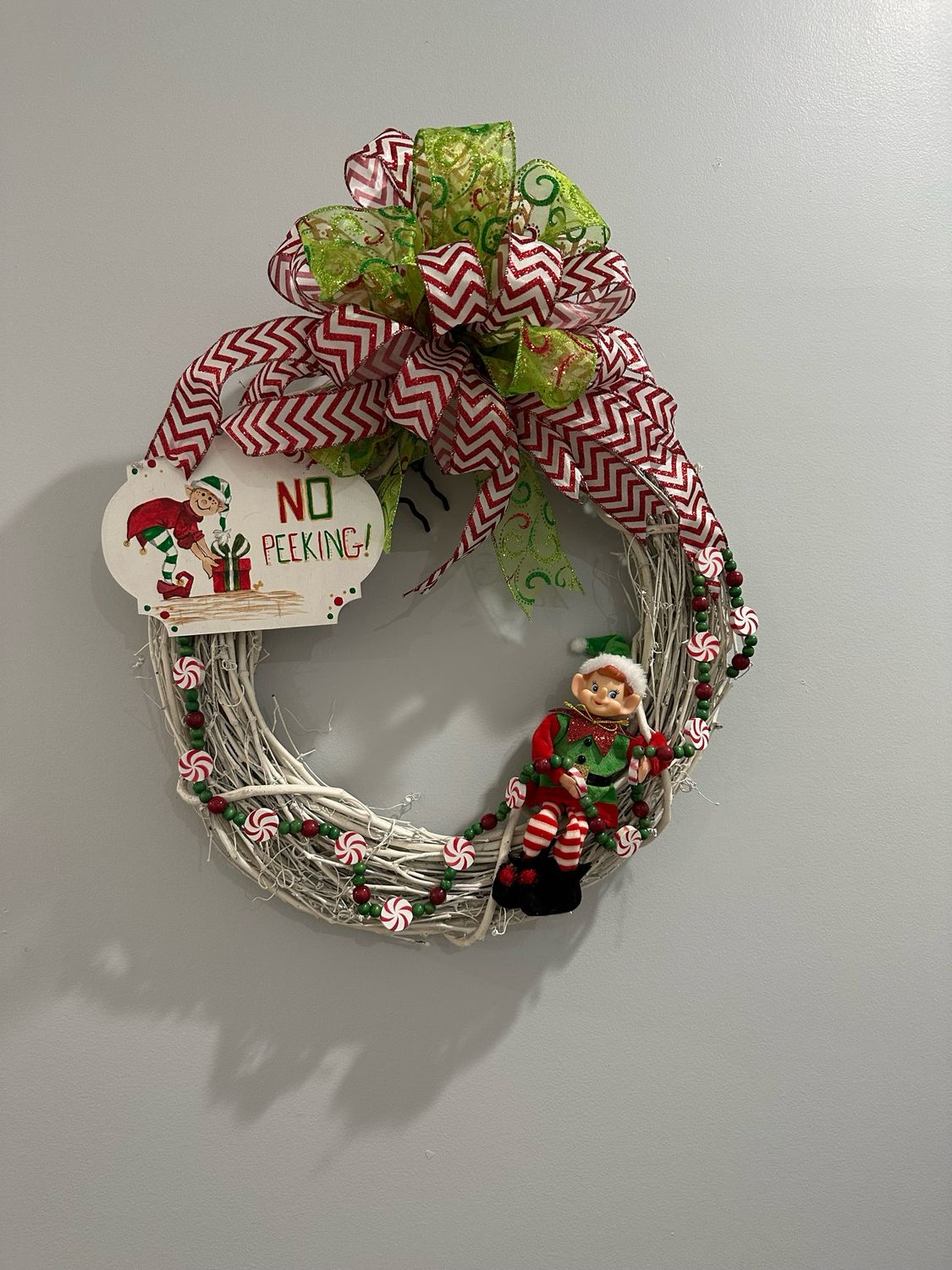 White Grapevine Christmas Wreath