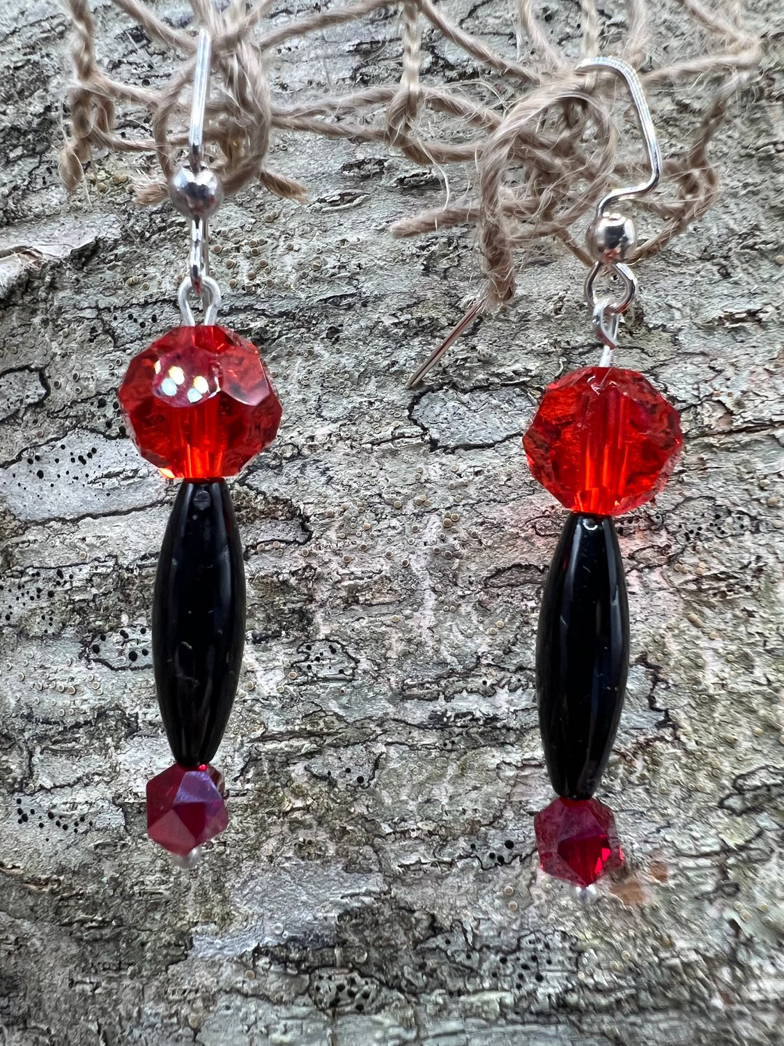 Red and Black earrings