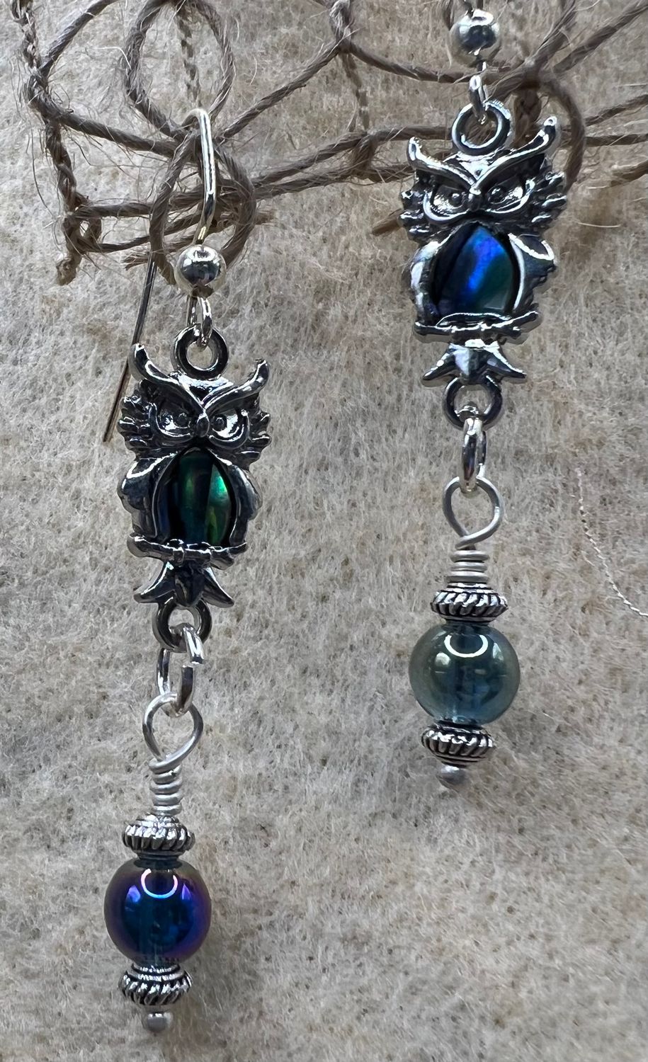 Owl beaded earrings