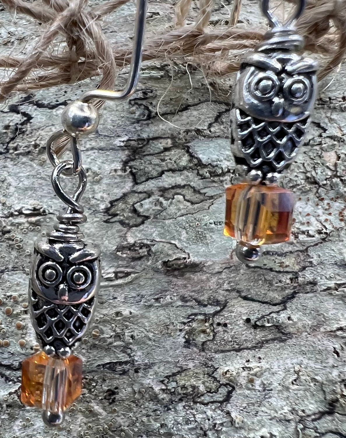 Beaded Owl Earrings