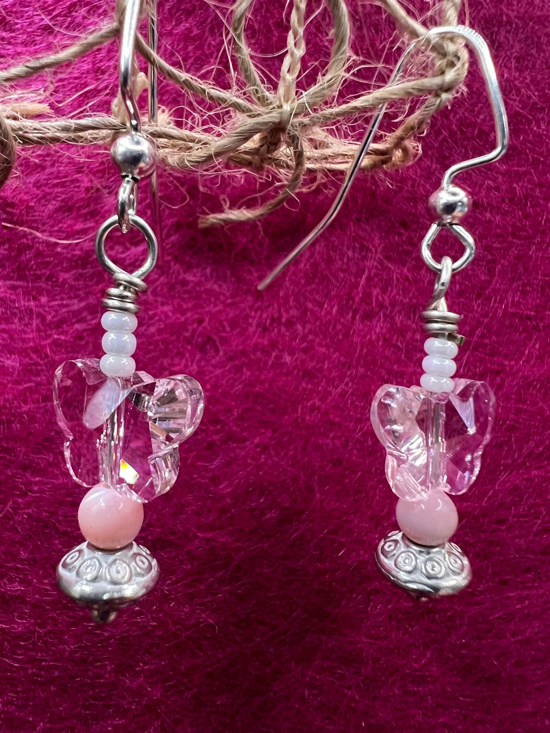 Pink Butterfly Earrings