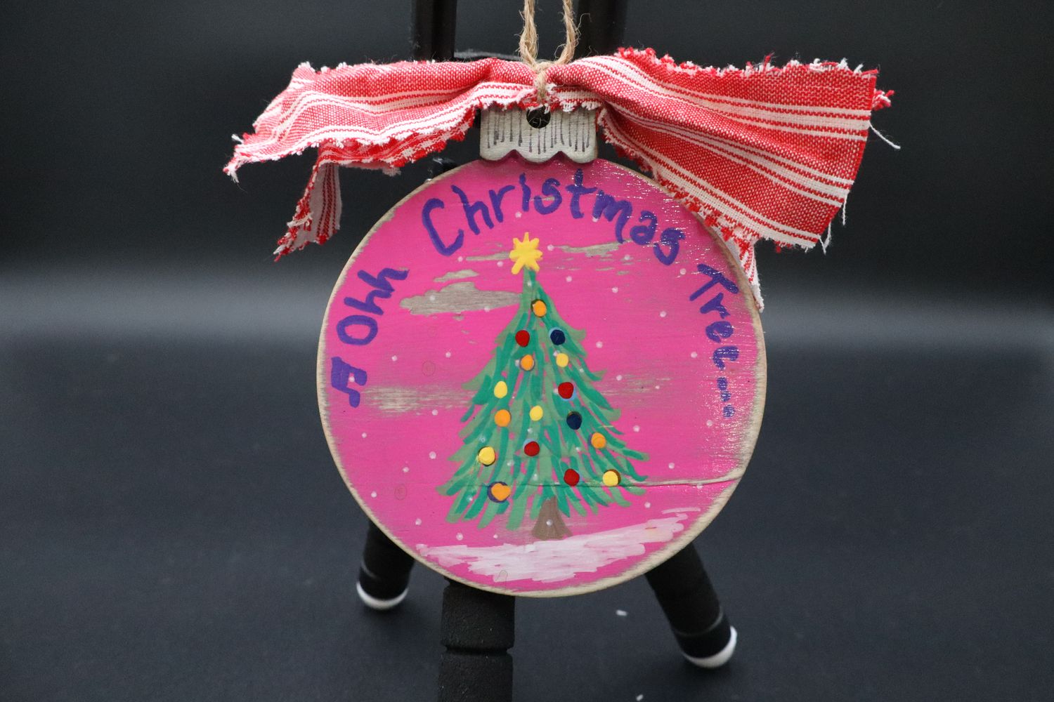 Hot Pink &quot;O Christmas Tree&quot; Ornament