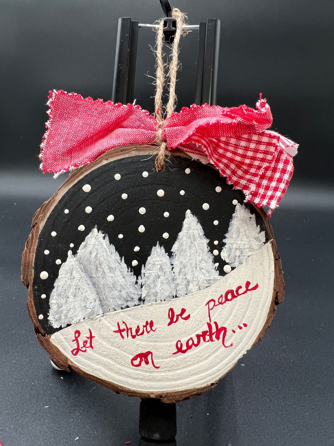 Hand painted Peace on Earth Ornament