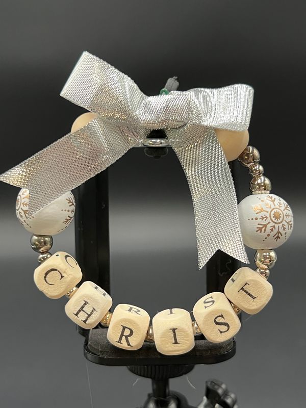 Beaded Wreath Christmas Ornament