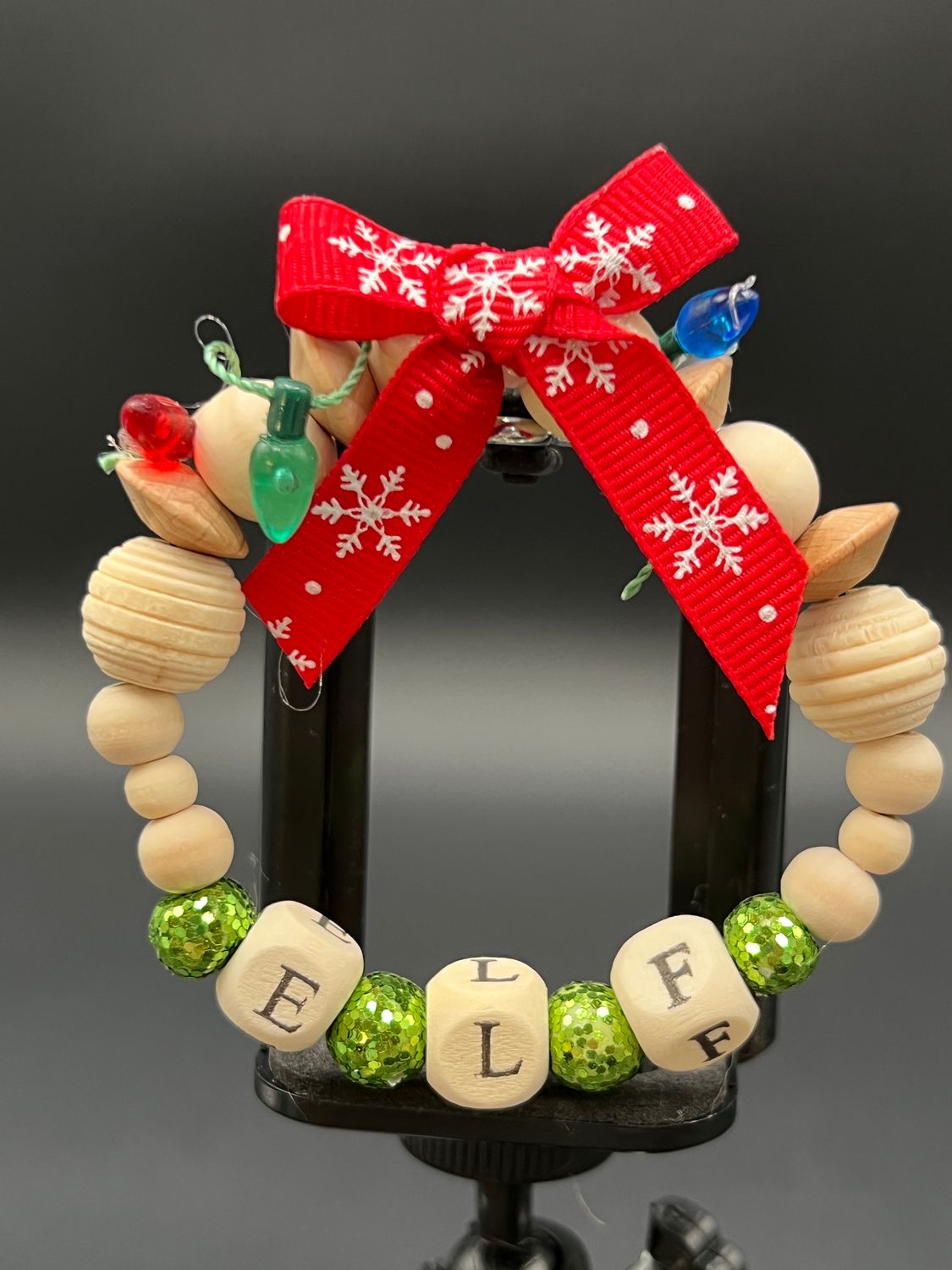 Beaded Wreath Christmas Ornament