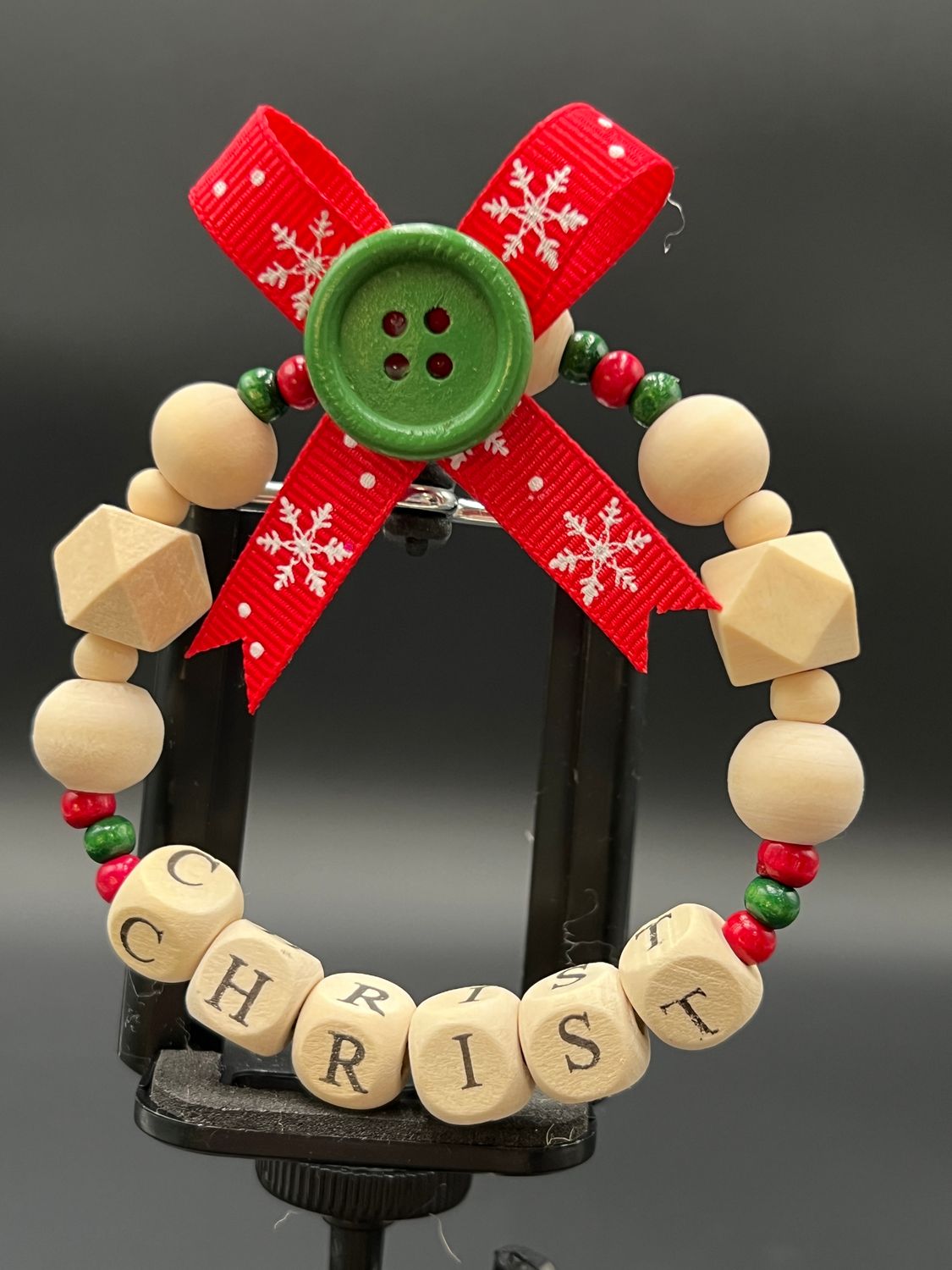 Beaded Wreath Christmas Ornament