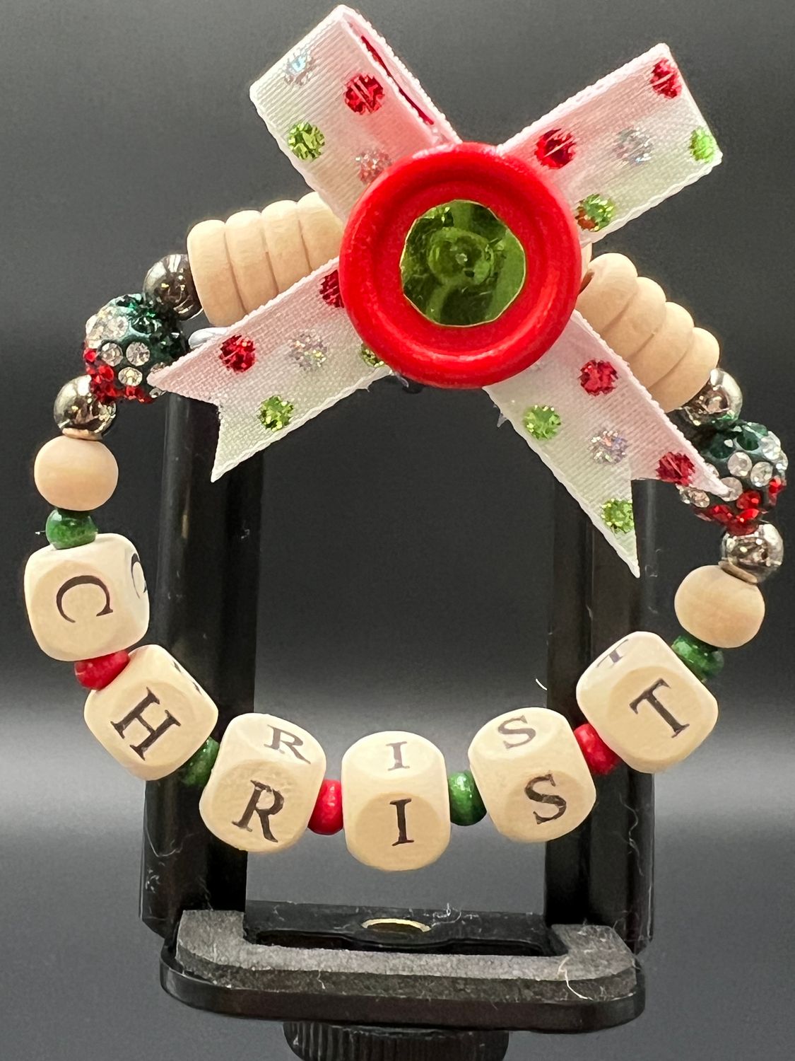 Beaded Wreath Christmas Ornament