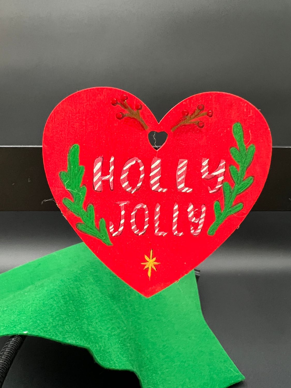 Holly Jolly Heart Magnet/ Ornament