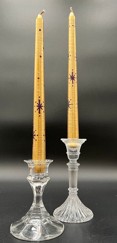 Hand-painted Gold Candlesticks