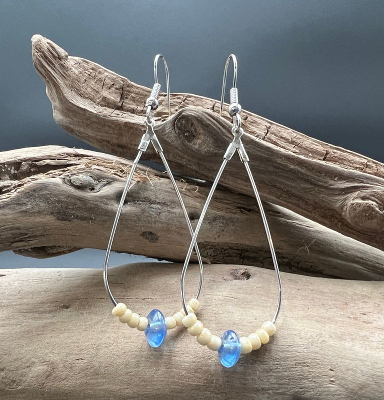 Handmade Teardrop Hoop Earrings