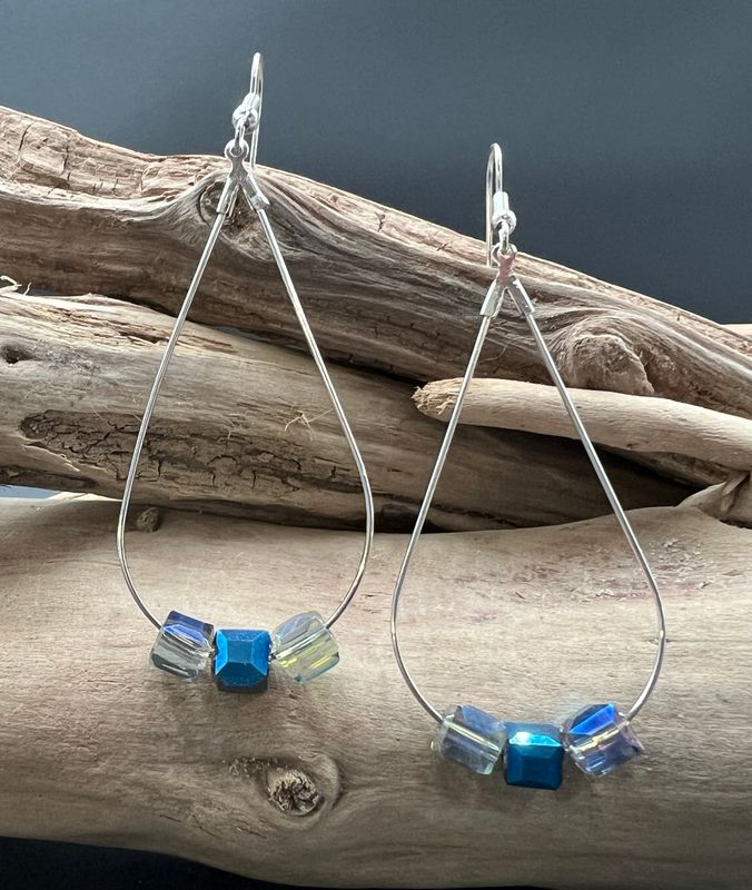 Handmade Teardrop Hoop Earrings