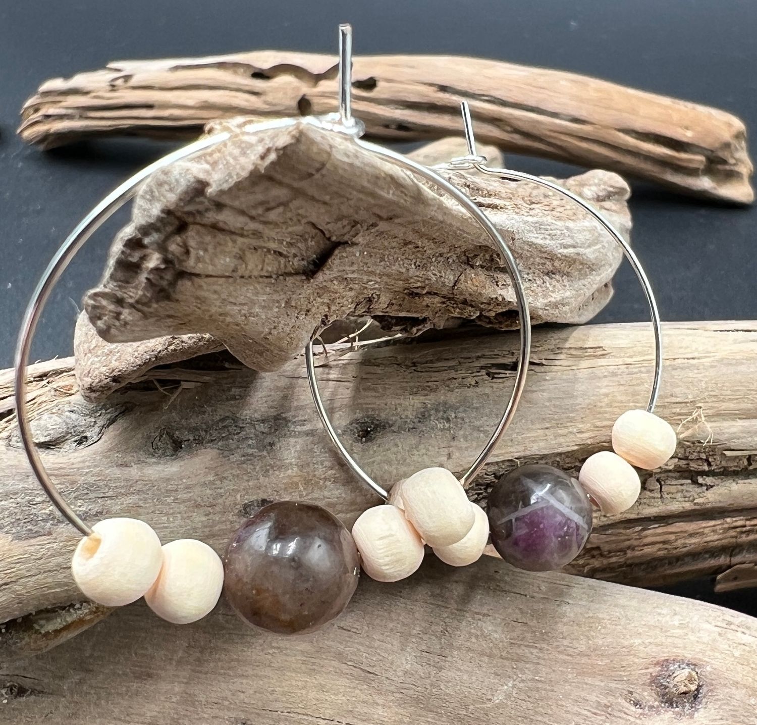 Hand Beaded Jewelry 1-1/4&quot; hoop