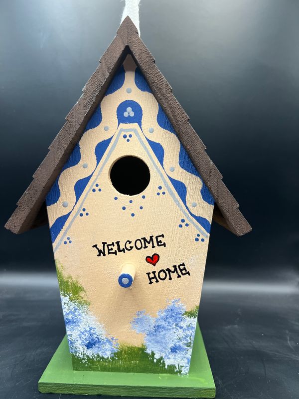 Hand painted Bird House